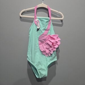 Gymboree Mint Swimsuit With Pink Flamingo 18-24months